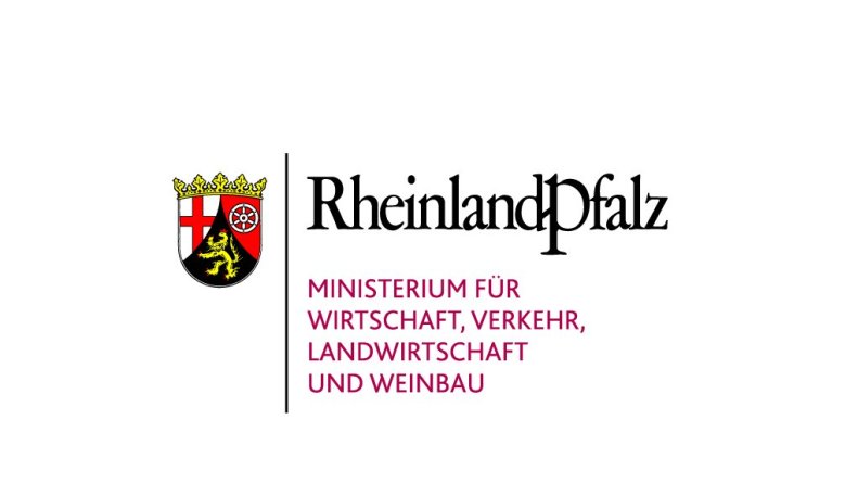 Logo des Landes Rheinland‑Pfalz mit Wappen und dem Schriftzug ‚Rheinland‑Pfalz – Ministerium für Wirtschaft, Verkehr, Landwirtschaft und Weinbau‘